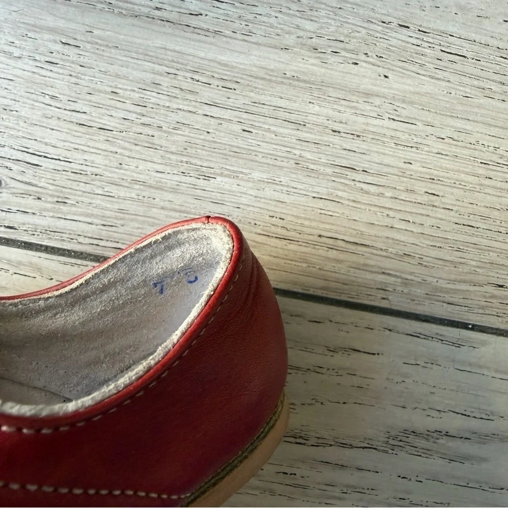 Zimmermann Scalloped Mary Jane Kids Shoes - Red